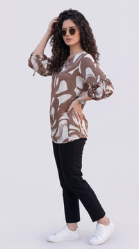 Chic abstract Print Polyester Top