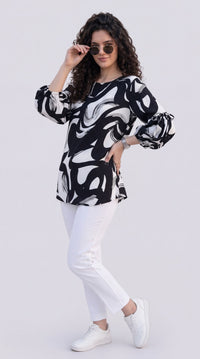 Chic abstract Print Polyester Top