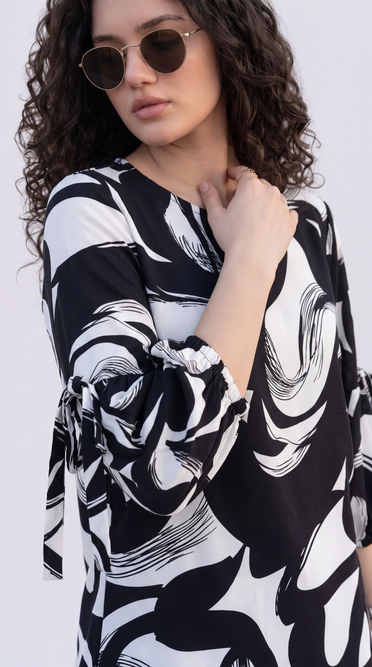 Chic abstract Print Polyester Top