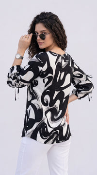 Chic abstract Print Polyester Top
