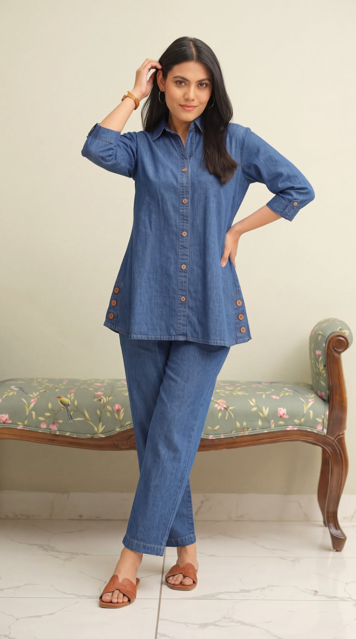 Stylish Denim Co Ord Set for Women - Etiquette Apparel
