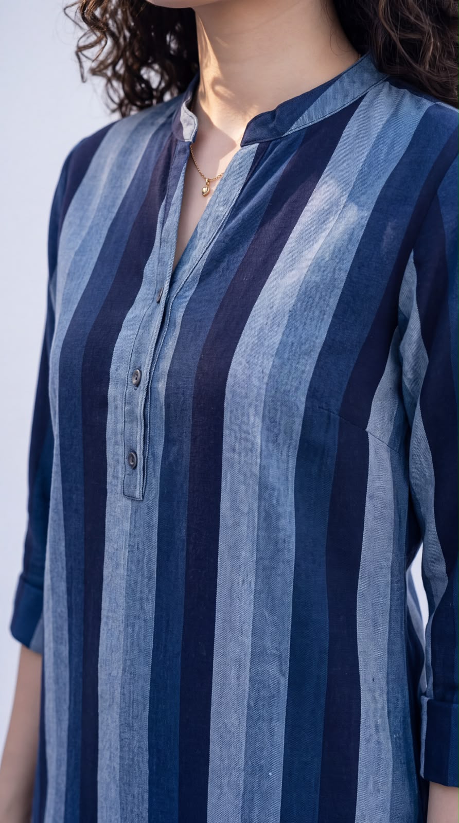 Easy Striped Denim Top