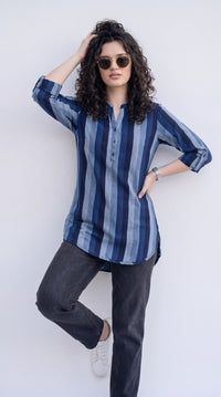 Easy Striped Denim Top
