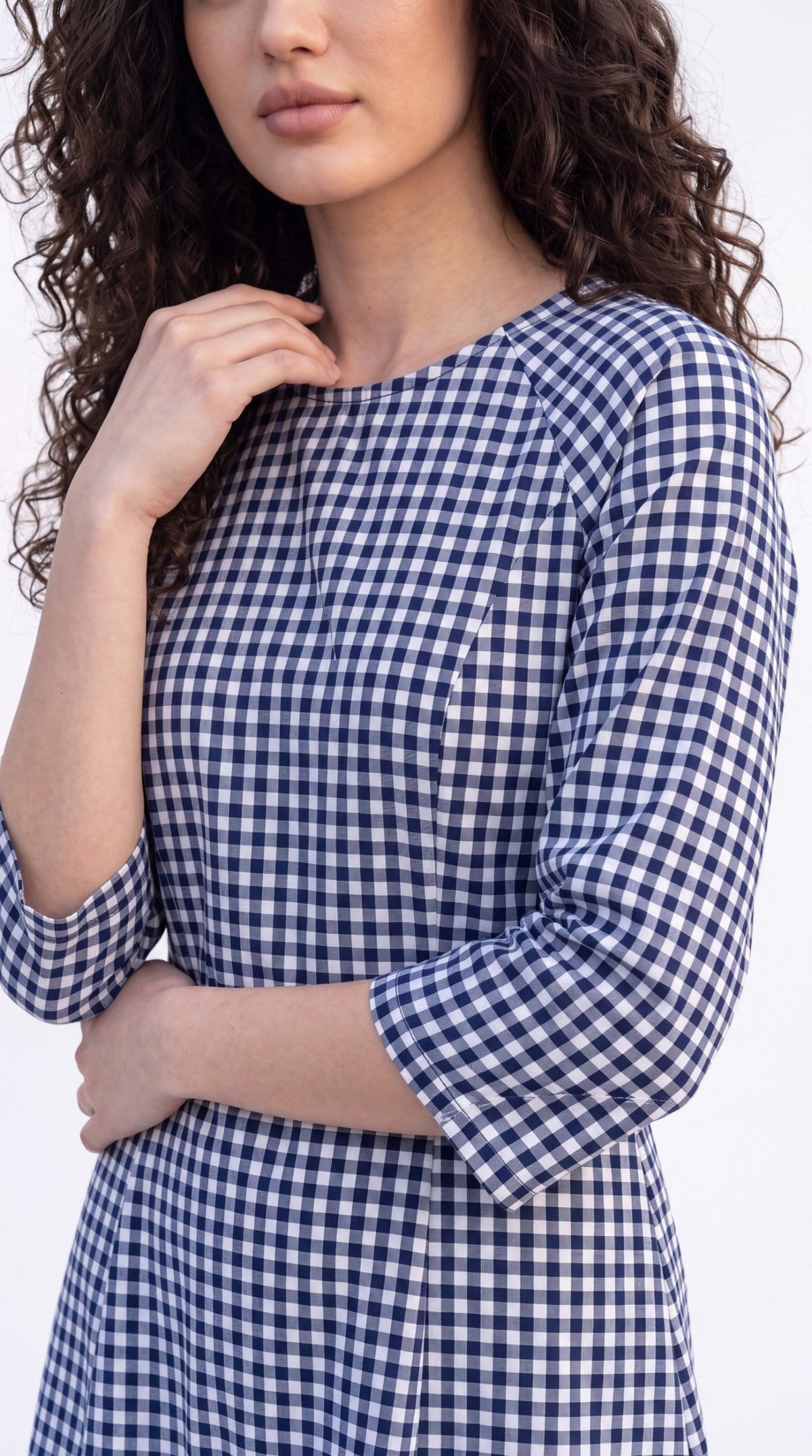Gingham Print Tie-Waist Dress - Etiquette Apparel