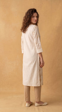 Timeless Floral Embroidered Kurta - Etiquette Apparel