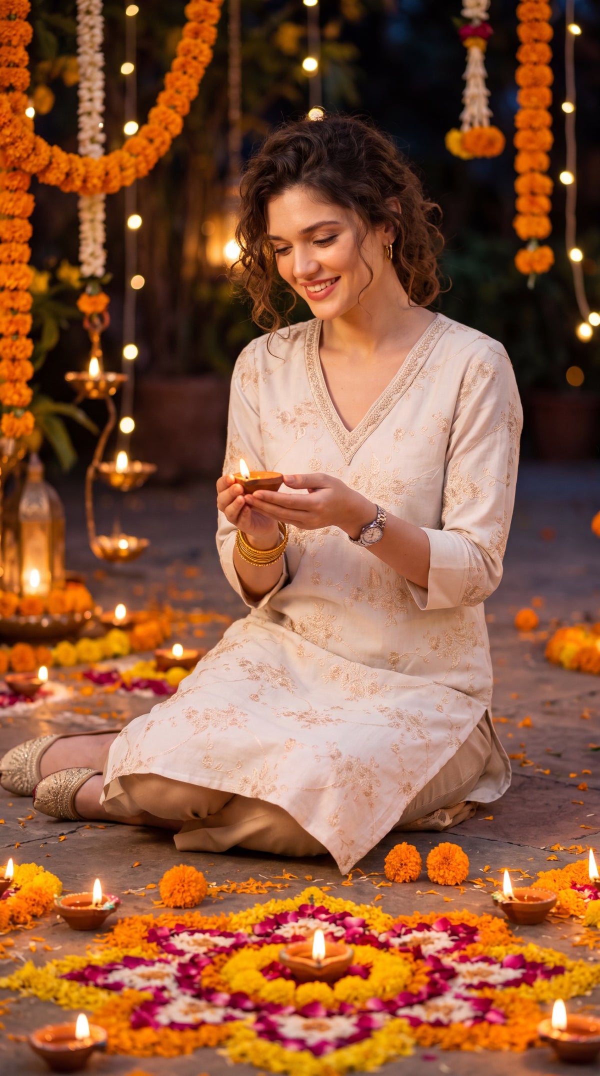 Timeless Floral Embroidered Kurta - Etiquette Apparel
