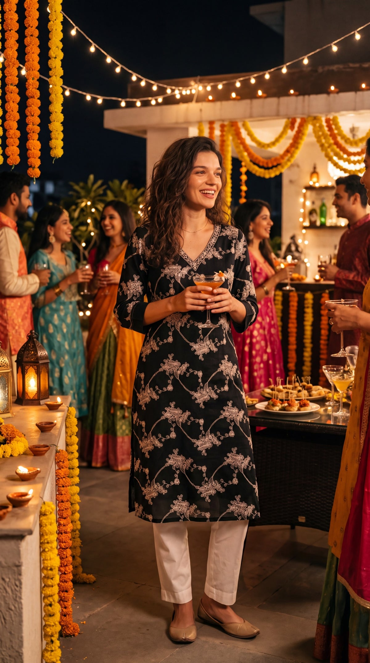 Timeless Floral Embroidered Kurta - Etiquette Apparel