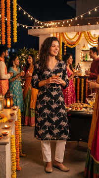 Timeless Floral Embroidered Kurta - Etiquette Apparel
