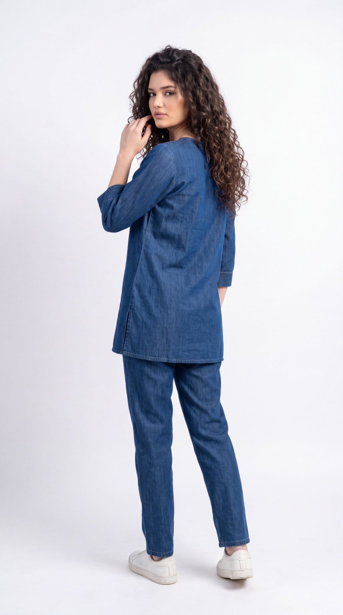 Floral Embroidered Denim Co-ord Set