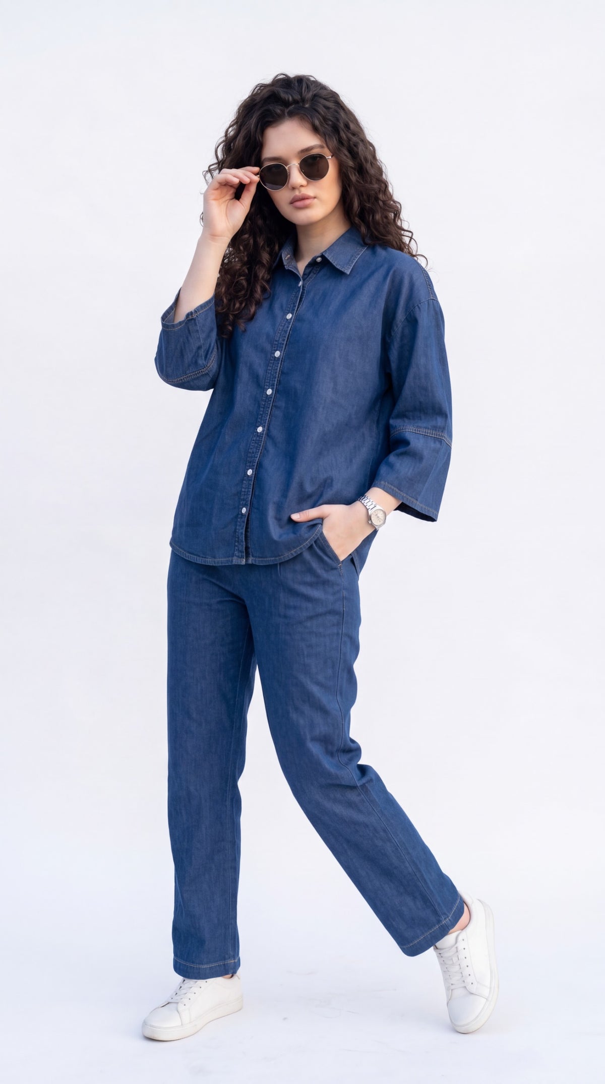 Smart Casual Denim Co-ord Set - Etiquette Apparel