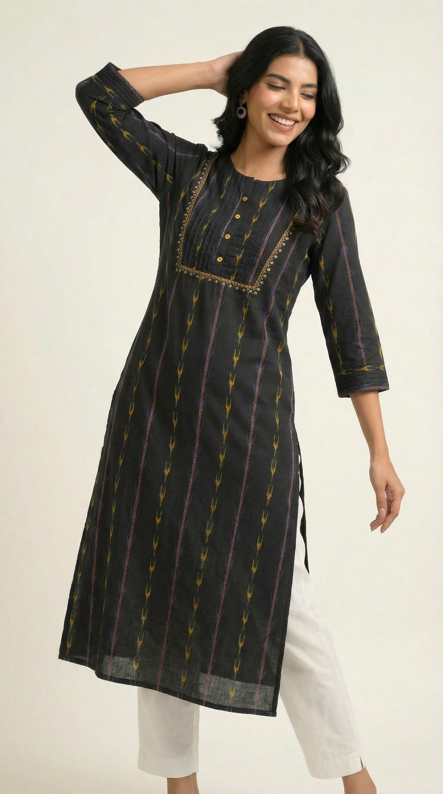 Product Carousel Image 3: Weaving  in Motion Jamdani Kurta