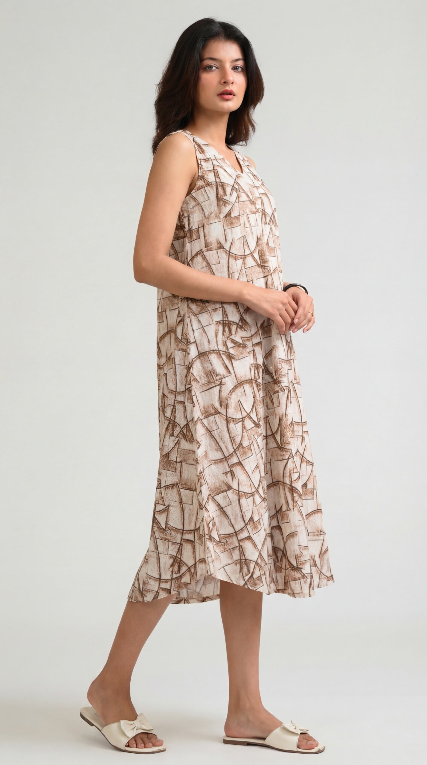 Geometry in Motion Sleeveless Dress - Etiquette Apparel