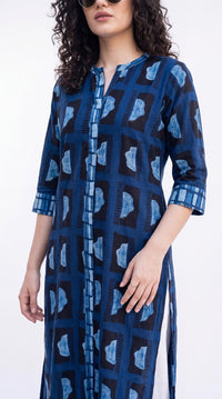 Indigo Abstract Printed Kurta
