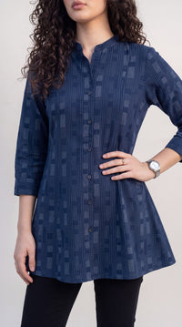 Smart Casual Printed Denim Top