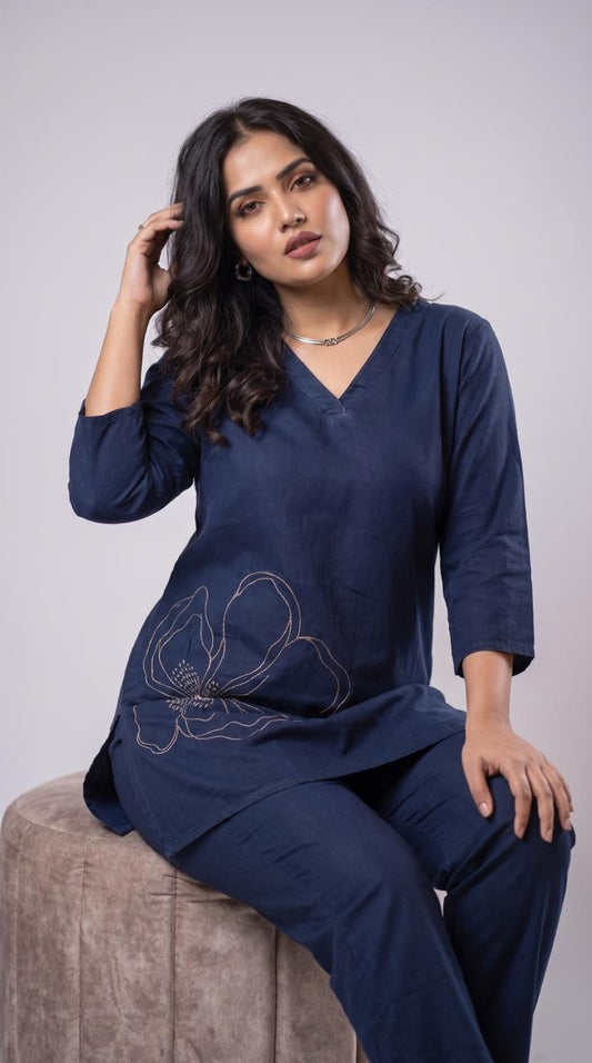 Bloom in Blue Co-ord set - Etiquette Apparel