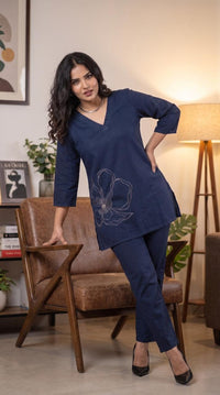Bloom in Blue Co-ord set - Etiquette Apparel