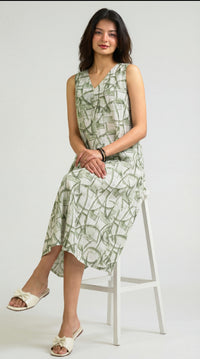 Geometry in Motion Sleeveless Dress - Etiquette Apparel