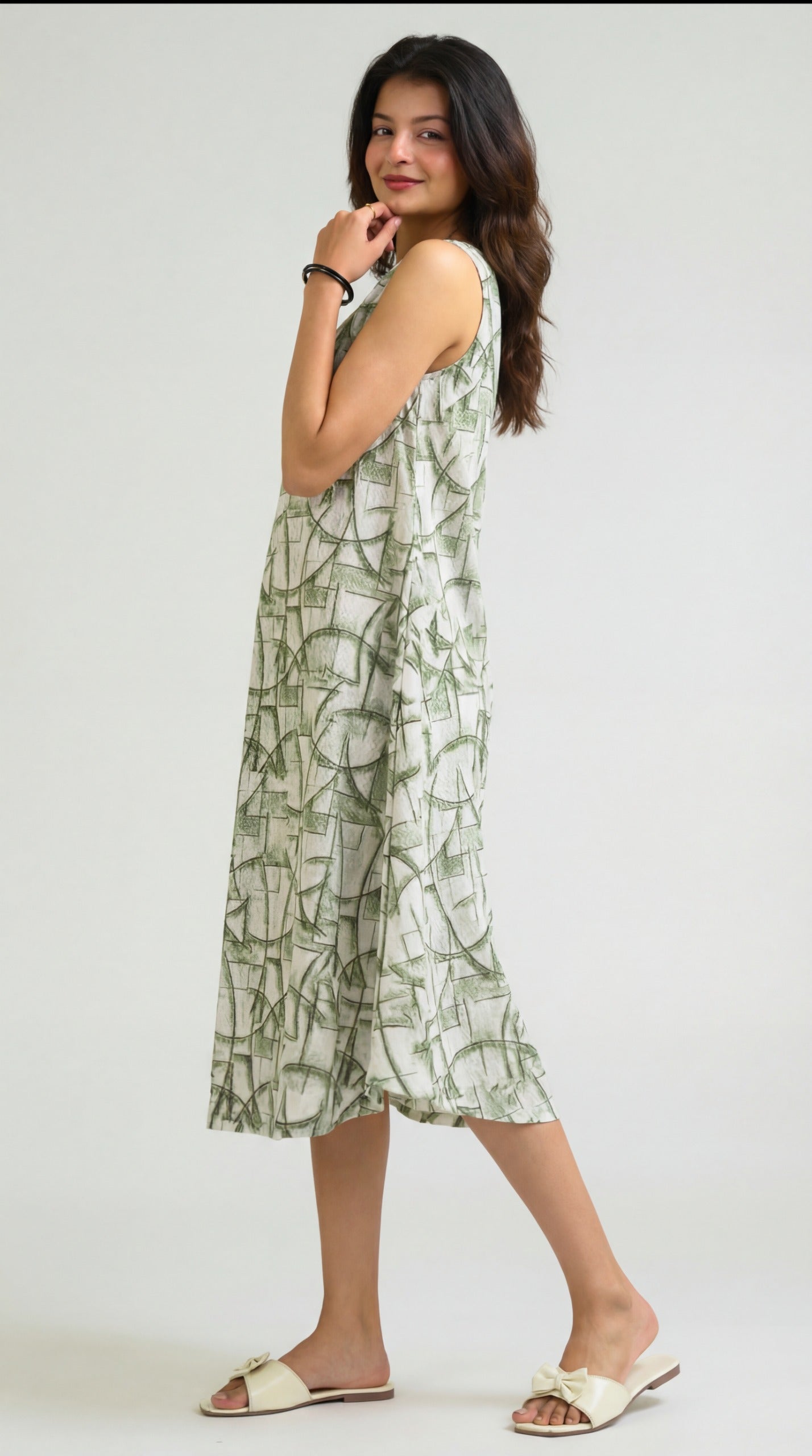 Geometry in Motion Sleeveless Dress - Etiquette Apparel