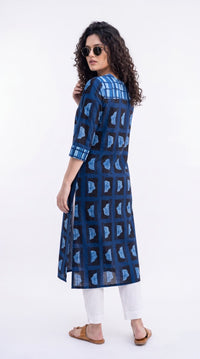 Indigo Abstract Printed Kurta