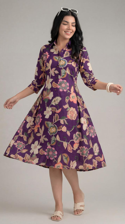 Abstract Summer Ease Dress - Etiquette Apparel