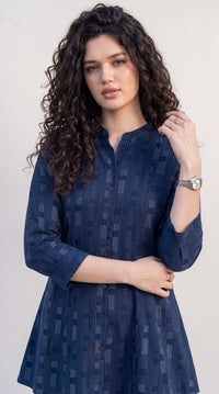 Smart Casual Printed Denim Top