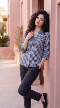Gingham Check Cotton Top