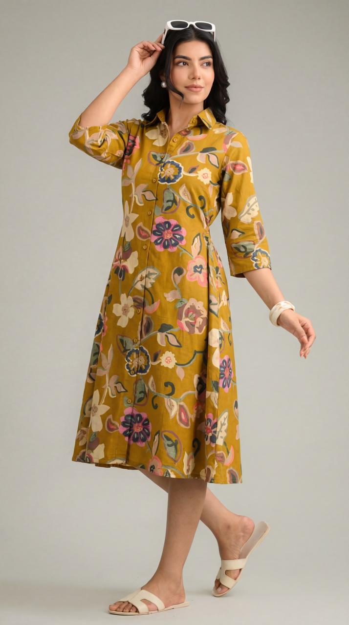 Abstract Summer Ease Dress - Etiquette Apparel