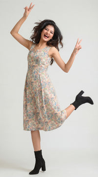 Into the Tropics Sleeveless Dress - Etiquette Apparel