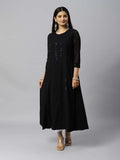 A full hakoba embroidered full length dress - Etiquette Apparel